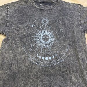 Gray Sun and Moon Graphic Tee